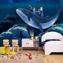 Milofi custom 3D wallpaper mural fantasy whale homeland children's room background wall living room bedroom decoration painting 2024 - buy cheap