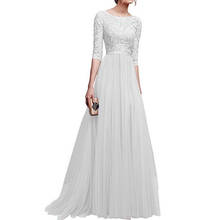 Women's Lace Long Dresses Ladies Elegant Chiffon Maxi Dress Dress Women's Short Sleeve Dress Formal Party Floor Length Dresses 2024 - buy cheap