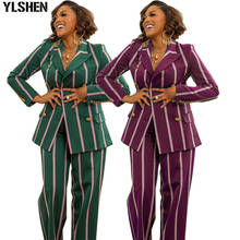 Conjunto de ropa de estilo africano para mujer, Blazer de manga larga, chaqueta y pantalones, elegante, para oficina, 2 piezas 2024 - compra barato