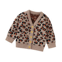 Baby Sweaters Fashion Leopard Knitted Toddler Infant Kids Outerwear Long Sleeve Newborn Girl Boy Tops Clothing Autumn Warm 2024 - buy cheap