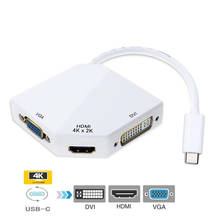 Type C to VGA HDMI-compatible DVI Multifunction Converter USB C Adapter usb 3.1 hub for Smartphone Samsung laptop Macbook Dell 2023 - buy cheap