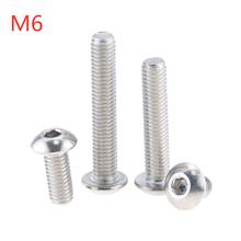 50 pçs/lote m6x12 mm m6 * 12 mm yuan copo metade cabeça redonda 304 aço inoxidável sextavado soquete cabeça parafuso parafusos 2024 - compre barato