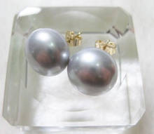 Pendiente de perla natural AAA de 11-12mm, color gris del Mar del Sur, de 14k oro amarillo/20, envío gratis 2024 - compra barato