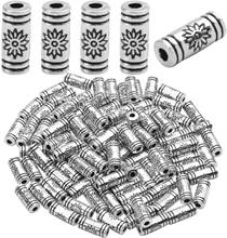 Cuentas espaciadoras de columna de 100 piezas, accesorios sueltos de tubo de plata tibetana para manualidades DIY, pulsera, collar, fabricación de joyas, agujero: 2mm 2024 - compra barato