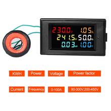 LCD Digital Panel Wattmeter Energy Power Meter Voltage Voltmeter Current Ammeter Frequency Indicator AC 220V 380V 100A 2024 - buy cheap