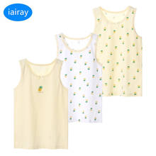 Iairay blusas curtas 3 fábricas para meninas, camisetas de verão sem mangas, camisetas infantis de algodão, roupa íntima de crianças 2024 - compre barato