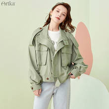 ARTKA 2020 Autumn New Women Jacket 2 Colors Fashion Casual Safari Style Jacket Coat Turn-down Collar Loose Outwear WA20102Q 2024 - buy cheap