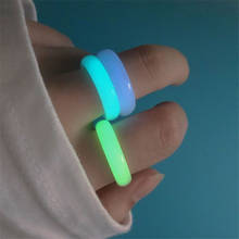 3 Color Luminous Stone Ring For Women Men Fluorescent Glowing Rings Jewelry Glow In The Dark Finger Ring Band Halloween Gifts 2024 - buy cheap