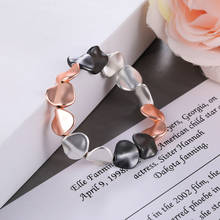 Novo design feito à mão strand pulseiras para mulheres ouro preto prateado diy contas de metal charme pulseira jóias presente amizade 2020 2024 - compre barato