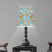 Art Deco lámpara para la lámpara de mesa lindo Corgi diseño de perro de tela lavable pantalla cortina de lámpara redonda estilo moderno, cubierta de la lámpara nueva 2024 - compra barato