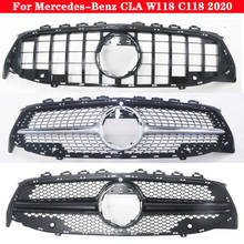 Rejilla central de estilo de coche para mercedes-benz CLA W118 C118 2019-2020 AMG Diamond GT, parachoques delantero de plástico ABS, rejilla central 2024 - compra barato