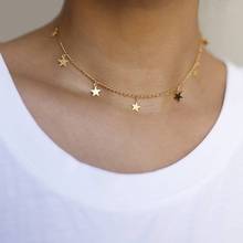 Choker Woman Necklace Stars Necklaces for Women Fashion European Short Chain Pendant Girls Clavicle Jewelry Gold Color Collier 2024 - buy cheap