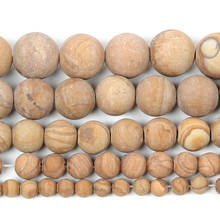 4-12mm Natural Stone Beads Loose Round Frosted Yellow Wood Grain Stone Beads For Jewelry Making DIY Charm Bracelet Necklace 2024 - buy cheap