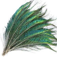 Wholesale 10 Pcs Natural Peacock Feather High Quality Feathers 30-35cm/12-14 Inches for Festive Event Decoration 2024 - buy cheap
