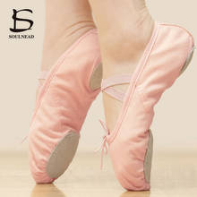 Zapatos de Ballet de lona para niña y mujer, zapatillas para gimnasio, Salsa, baile, bailarinas, color rojo y negro, talla 24-45 2024 - compra barato