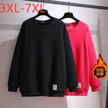 New Ladies Autumn Winter Plus Size Women Clothing Pullover Large Long Sleeve Velvet Thick Keep Warm T-shirt 3XL 4XL 5XL 6XL 7XL 2024 - buy cheap