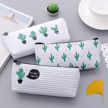 Creative Kawaii Canvas Pencil Cases girls flower cactus Birds pen case students Pen Bag School stationery supplies 050023 2024 - buy cheap