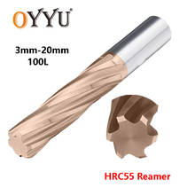 Oyyu-máquina de carboneto de 100l revestida de flautas espirais, h7, hrc55, revestimento de aço de tungstênio, 4, 5, 6, 7, 8, 9, 10, 12, 14, 20mm 2024 - compre barato