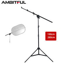 190cm Light Stand Studio Photo Holder Bracket Swivel Head Reflector Disc Arm Support 26"-67" 2024 - buy cheap