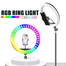 Selens-Anillo de luz LED con trípode, lámpara de 26cm, RGB, con soporte para teléfono, fotografía, Tiktok, Youtube, vídeo 2024 - compra barato