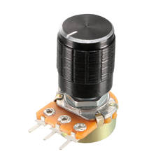 Uxcell Carbon Film Potentiometer Variable Resistors Single Turn Rotary Carbon Film Metal Taper Knob Switches 1K 5K 10K 100K 2024 - buy cheap