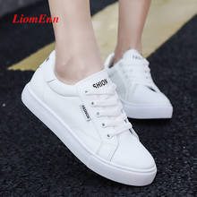 Black White Sneakers Women Flats Shoes Tennis Female Ladies Leather Lace Up Sport 2020 Spring Loafers Unisex Large Size 35-44 2024 - buy cheap