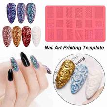 3D Nail Jewelry Art Silicone Printing Template Powder Chrome Pigment Dust Environment-Friendly 3D Relief Decorating Tool 2024 - buy cheap