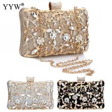 Gold Luxury Clutches Rhinestone Women Luxury Handbag Wedding Bead Elegant Crystal Evening Bag Party Handbag Purse Shoulder Pouch 2024 - buy cheap