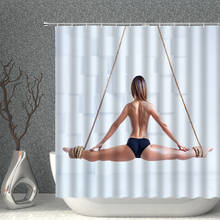 Yoga Girl Shower Curtain Sports Sexy Pretty Fitness Pattern Waterproof Polyester Fabric Home Decoration Background With Hooks 2024 - buy cheap