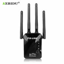 KEBIDU-repetidor extensor Wifi inalámbrico de 300Mbps, enrutador de doble banda, 2,4 Ghz, 4 antenas Wifi, amplificador de señal de largo alcance 2024 - compra barato