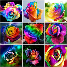 Diamond Embroidery Flower 5D DIY Diamond Painting Colorful Rose Full Square Home Decor Mosaic Rhinestones Festival Gift 2024 - buy cheap