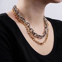 Collar de varias capas para mujer, joyería de acero inoxidable, cadena de metal, cadenas doradas, regalo para mujer 2024 - compra barato