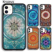 Krajudios-funda de teléfono con Mandala turquesa, carcasa para iPhone 5s, 6s, 7, 8 plus, X, XS, XR, 11, 12 pro, max, Samsung Galaxy S7, S8, S9, S10 Plus 2024 - compra barato