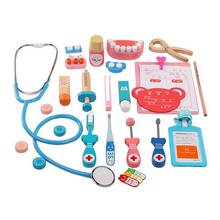 Kids Children Role Play Games Doctor Nurses Wooden Toy Set Medical Kit Pretend Cosplay Simulation Dentist Accessories Tools Gift 2024 - buy cheap