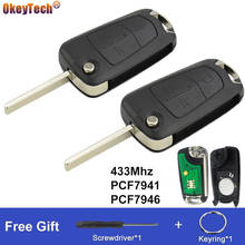 OkeyTech-llave de coche plegable con botón remoto, 433MHZ, 2/3, para Opel, Vauxhall, Astra H, 2004-2009, Zafira B, 2005-2013, Chip PCF7946/PCF7941 2024 - compra barato