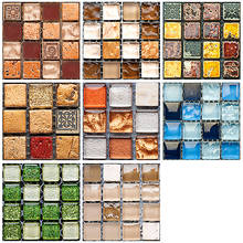 Adesivo de azulejo para cozinha e banheiro, faça você mesmo, 10 espaços, adesivo vintage de azulejo para parede, mosaico, à prova d'água, decalques de piso autoadesivo 2024 - compre barato