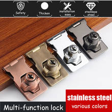 Stainless Steel Plating Self Locking Security Hasp Staple Lock Cupboard Padlock Door/Shed/Gate/Van Lock/desk/close with  2 Keys 2024 - buy cheap