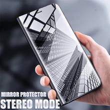 Capa de celular flip com espelho inteligente, capa de couro com suporte, para xiaomi redmi note 10 9 8 7 pro 6 9t 8t 10x 9a 9c 8a k40 k30 k20 poco x3 m3 2024 - compre barato