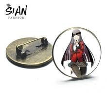 SIAN Kakegurui-insignia de Anime para Cosplay, broches de Yumeko Jabami con dibujos animados, alfileres redondos de colección de vidrio, insignias para mochilas, ropa 2024 - compra barato