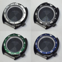 Bliger 45 мм Черный Часы с pvd-покрытием чехол для Япония NH35 NH36 движение Белый Внутренняя Рамка сапфир Стекло однонаправленный вращающийся Безель 2024 - купить недорого