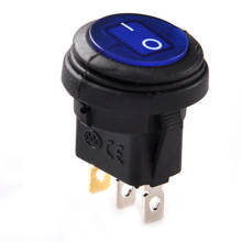 12v 3 pinos liga/desliga botão interruptor à prova d' água 12v 20a carro barco verde vermelho luz redonda