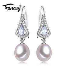 FENASY Natural Freshwater Pearl Earrings For Women Trendy 925 Sterling Silver Long Earrings Luxury Wedding Engagement  Jewelry 2024 - buy cheap