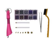 Hotfix-conjunto completo de strass com aplicador, 2000 pçs, quente, colorido, vidro, ferro, strass, vestido de casamento 2024 - compre barato