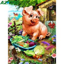 AZQSD Full Square Diamond Painting Pig Cross Stitch Diamond Embroidery Sale Animal Handmade Home Decor Needlework Gift Crafts 2024 - buy cheap