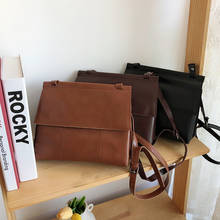 New Women Handbags Messenger Bag Fashion Shoulder Bag Simple Style Korea Crossbody Bags PU Office Lady Flap Large capacity Pack 2024 - buy cheap