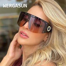 Retrogasun óculos de sol gradiente grande, óculos feminino fashion sem aro uv400 de marca luxuosa 2024 - compre barato
