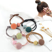 Korean Elegant Hair Rope Scrunchie Women Round Geometry Buttons Elastic Hair Rubber Bands Accessories For Girls Headdress Holder 2024 - buy cheap