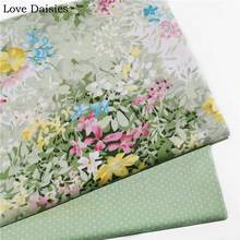 100% Cotton Pastoral Green Leaves Yellow Blue Small Flower Floral Dots Fabric DIY for Sheet Apparel Dress Blouse Decoration 2024 - buy cheap