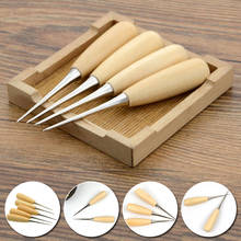 Wooden Handle Sewing Awl DIY Carft Stitch Needle Cone Die Stencils Canvas Shoes Repair Punch Awl  Leather Craft Awl Tool Craft 2024 - buy cheap