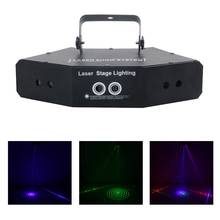 AUCD 6 Lens 25 Big Patterns 8CH DMX RGB Laser Projector Lighting Home Party Holiday Xmas Disco Bar Beam DJ Show Stage Light C-X6 2024 - buy cheap